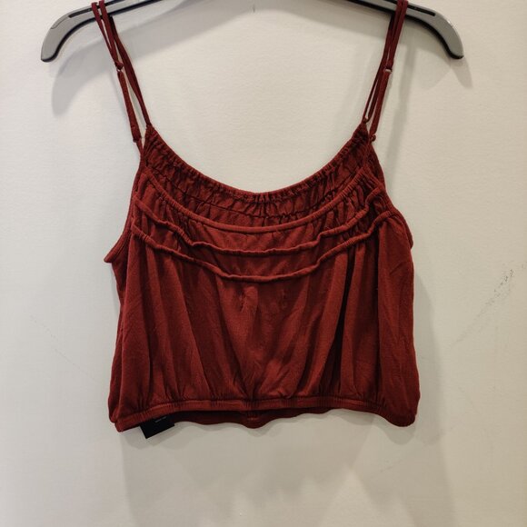 Urban Outfitters Crop Boho Cami | Burgundy | Medium - Picture 4 of 7